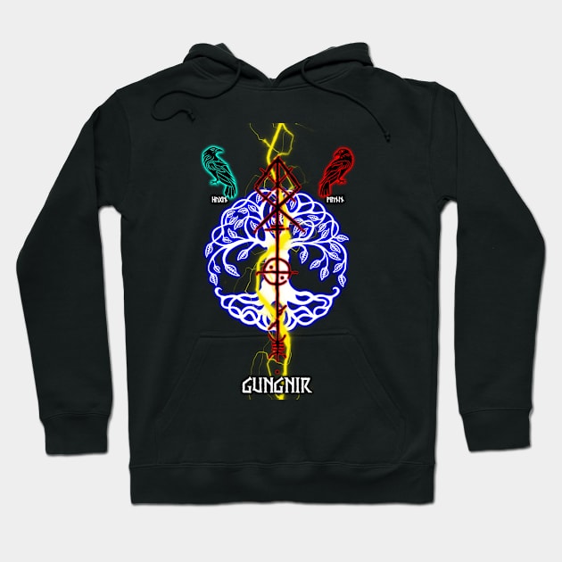 Gungnir odin spear red thunder Hoodie by Korvus78